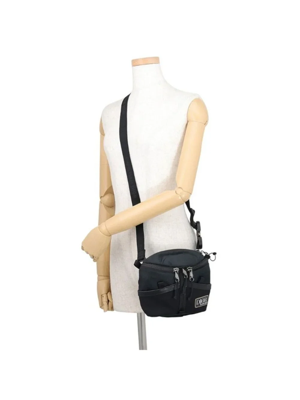 Dior Shoulder Bag Nylon Leather Mystery Lunch Collaboration Black